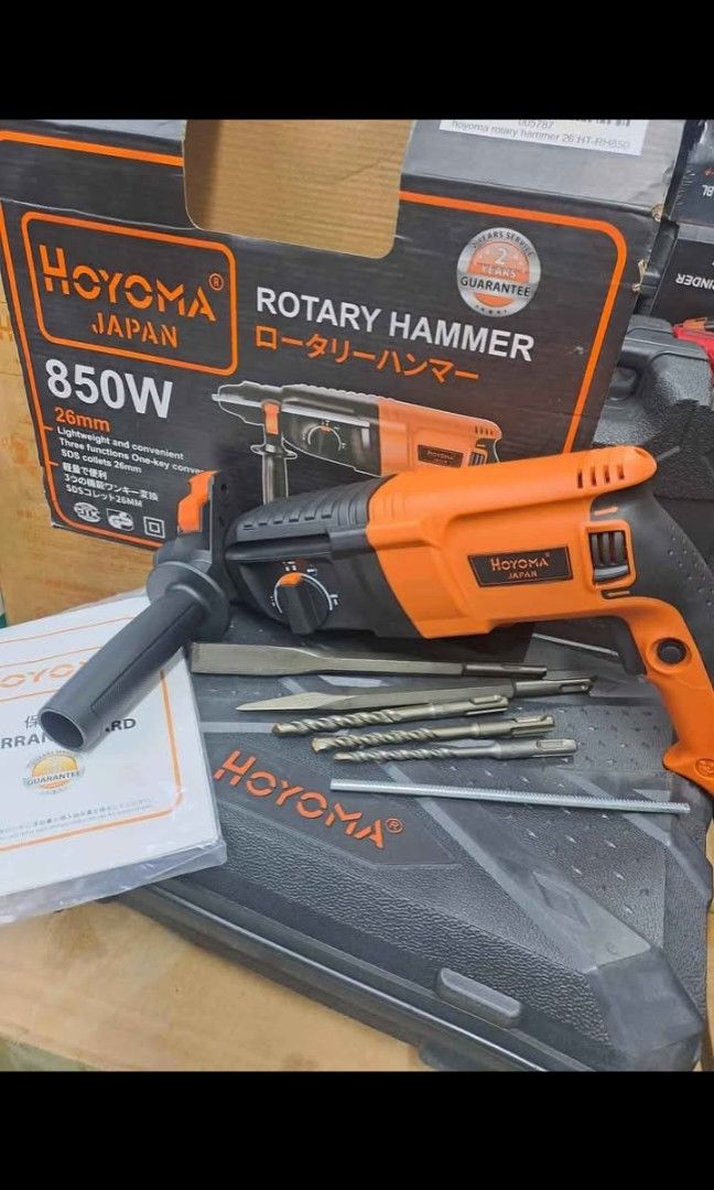 Hoyoma rotary hammer drill (Category: Construction Tools & Equipment) located in Manila. Submitted by livebear-1ace (Listing ID 1393674386, Image 1). Description: original Hoyoma rotary hammer drill made in Japan with complete set brand new heavy duty cod cop via lalamove within METRO MANILA & cod cop via LBC NATION WIDE PLS DIRECT CALL/09928198598 OR 09164050449 FOR FAST TRANSACTIONS.
