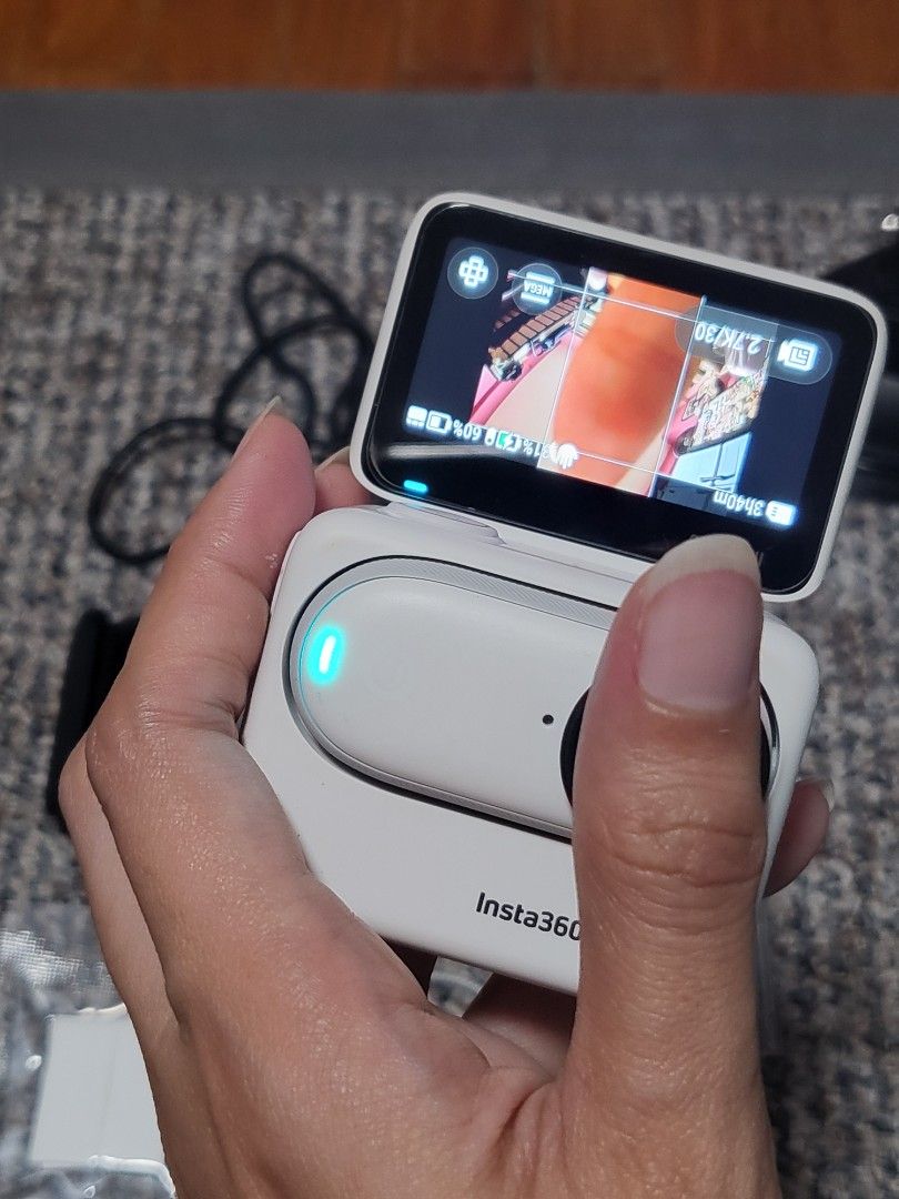 Insta360 Go3s (Category: Cameras) located in Manila. Submitted by thebestre (Listing ID 1393652144, Image 2). Description: - Insta360 Go 3S action camera. - Compact and portable design. - Stylish white color. - Includes various accessories. - No scratches on unit - complete package with a box - extra accessories: silicon case, underwater case, Telsin brand magnetic mount and suction mount, Insta360 invisible stand - Perfect for capturing action s