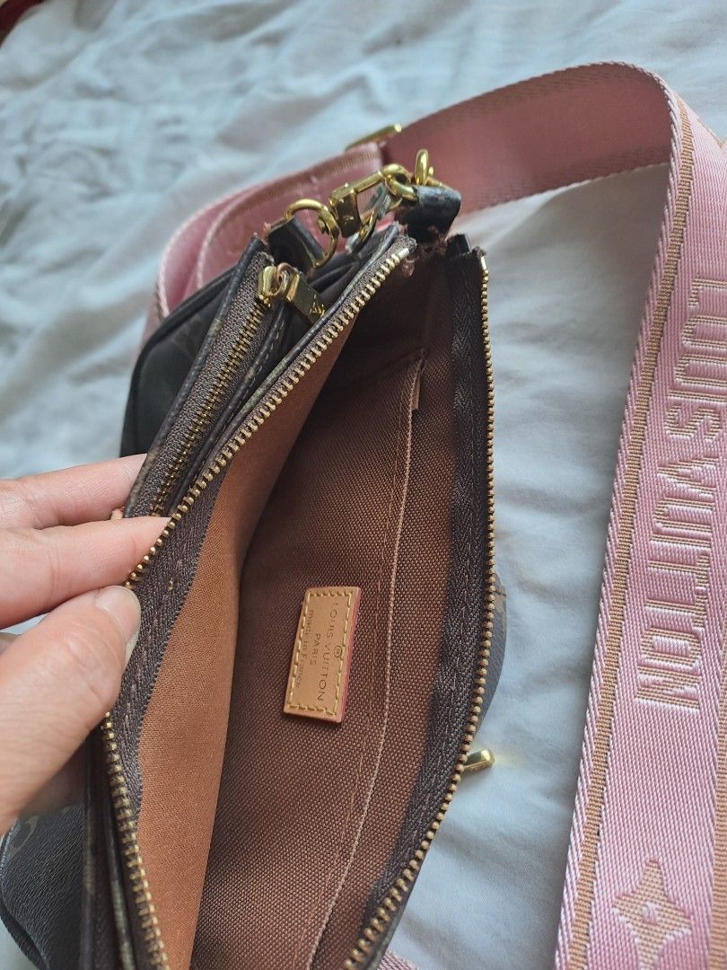 LV POCHETTE (Category: Luxury Bags & Wallets) located in Manila. Submitted by joanbalde39643 (Listing ID 1393671786, Image 2). Description: The image shows a Louis Vuitton Multi Pochette Accessoires bag, a highly sought-after hybrid crossbody bag known for its versatility and iconic design. Here's what you need to know about this popular bag: Design and Components: It combines a Pochette Accessoires, a Mini Pochette Accessoires, and a Round Coin 
