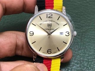 NOS 舊倉底 DUFA 杜法 德國製造 非貼德國牌 德國血統 飛機師錶 淡金面 石英 男裝 手錶 37MM64206800246531110