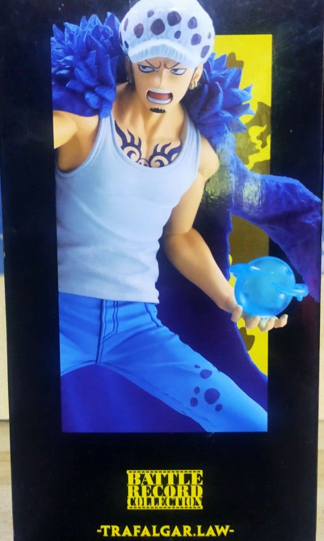 One Piece Battle Record Collection - Trafalgar Law II" figure by Bandai Spirits (Category: Figurines & Statues) located in Dipolog. Submitted by queenibee01 (Listing ID 1393770240, Image 2). Description: Original/Authentic NOT A KNOCKOFF One Piece Battle Record Collection - Trafalgar Law II" figure by Bandai Spirits This figure features Trafalgar Law from the popular One Piece anime series in a dynamic action pose. It is part of the "Battle Recor