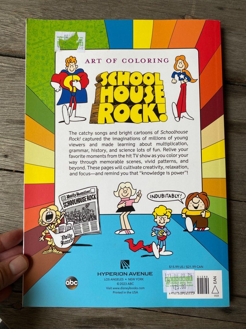 School House Rock Coloring Book (Category: Children's Books) located in Quezon City. Submitted by practicalnanay (Listing ID 1393642135, Image 2). Description: School House Rocks Coloring Book Preloved, only 3 pages colored. Outgrown by my kids. Pickup at NIA Village QC (Check waze landmark: Sauyo HS) SF shouldered by buyer Can ship via Lalamove or J&T.