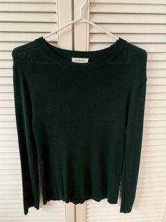 Size M 深色綠色針織上衣 Korean dark green knit wear top blouse long sleeve64207449998082110