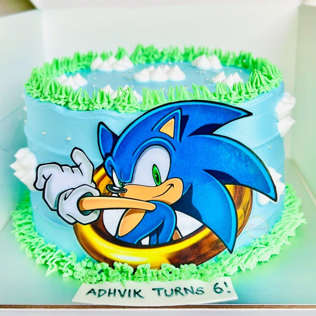 Sonic theme cake - eggless/egg based (Category: Homemade Bakes) located in Singapore. Submitted by encrust (Listing ID 1393723652, Image 1). Description: Sonic the Hedgehog themed cake!! Freshly baked and made upon order only! Design can be fully customised! Eggless and egg based options available. Price varies according to the final design and size of cake!.