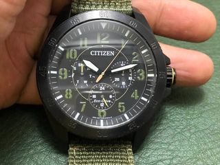 VINTAGE 黑魂 軍錶 JAPAN MADE CITIZEN ECO-DRIVE GN-4W-S 西鐵城/星辰 光動能 星期日歷24小時 手錶 44MM64198421518082110