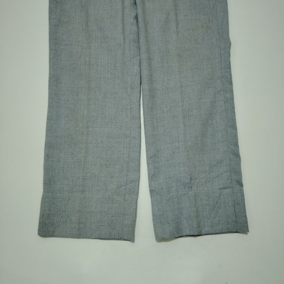 VINTAGE JAPAN GRAY TROUSER PANTS (Category: Trousers) located in Dinalupihan. Submitted by aizzeestuffs (Listing ID 1393795779, Image 3). Description: Length :37" Waist : 34" Inseams :27" Rise :10" Thighs :11 " Hem :9" Color may vary due to lighting. PM for more details. Old Money Luxury Designer. .