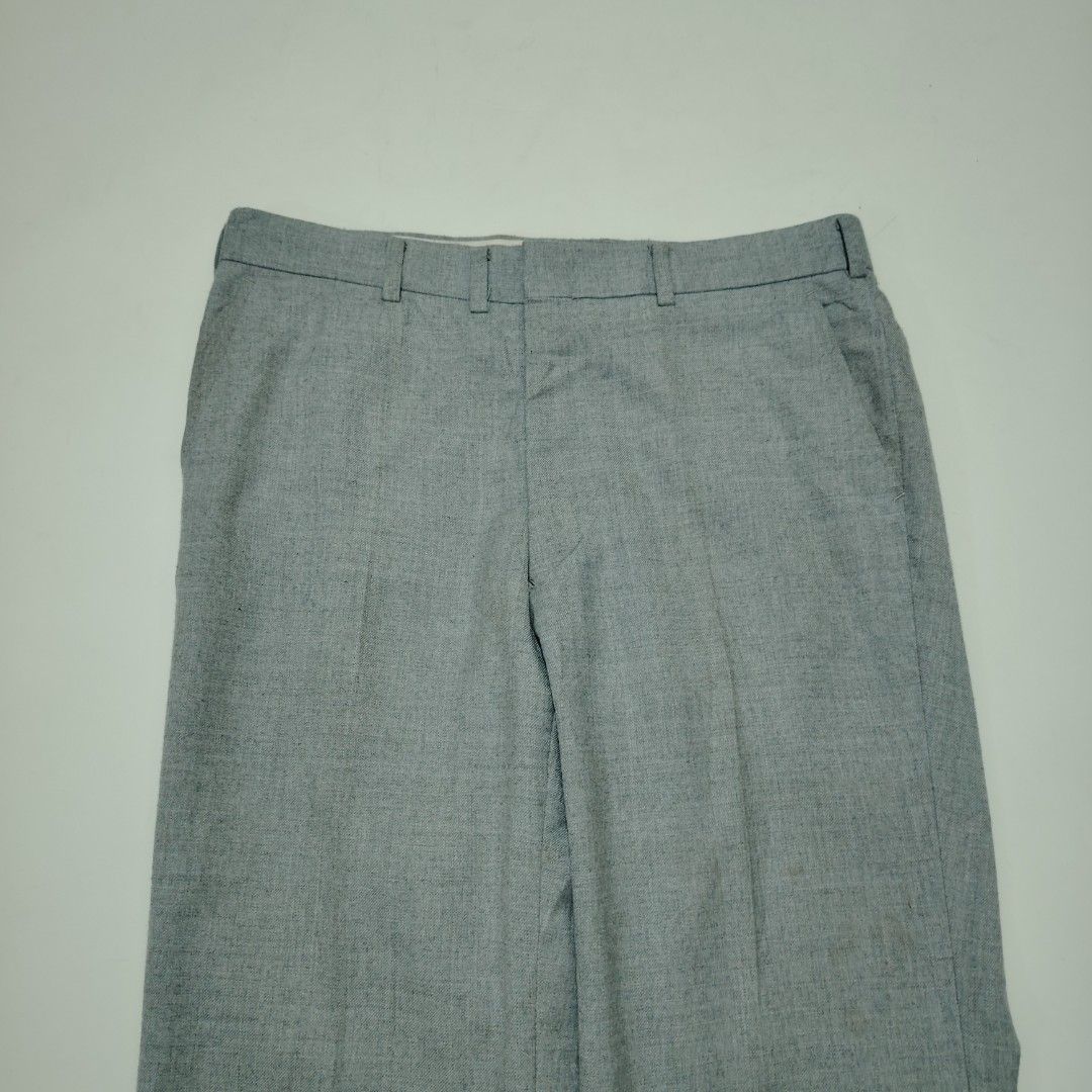 VINTAGE JAPAN GRAY TROUSER PANTS (Category: Trousers) located in Dinalupihan. Submitted by aizzeestuffs (Listing ID 1393795779, Image 2). Description: Length :37" Waist : 34" Inseams :27" Rise :10" Thighs :11 " Hem :9" Color may vary due to lighting. PM for more details. Old Money Luxury Designer. .