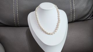 極光巴洛克蔥頭形白淡水珍珠頸鏈9.5mm長45cm64221778472449110