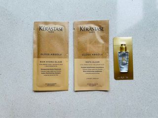 包平郵 $25/3件 不面交 KERASTASE 全新系列✨GLOSS ABSOLU🌹釉光玫瑰洗髮水10ml 護髮素10ml 極致全效修護精華2ml 試用裝 shampoo,conditioner, hair oil sample64222194392834110