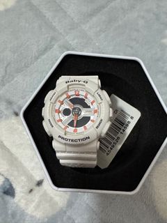 卡西歐 CASIO BABY-G 防震100米防水 BA-110PP-7A2 DR白橙色現貨64202895079555110