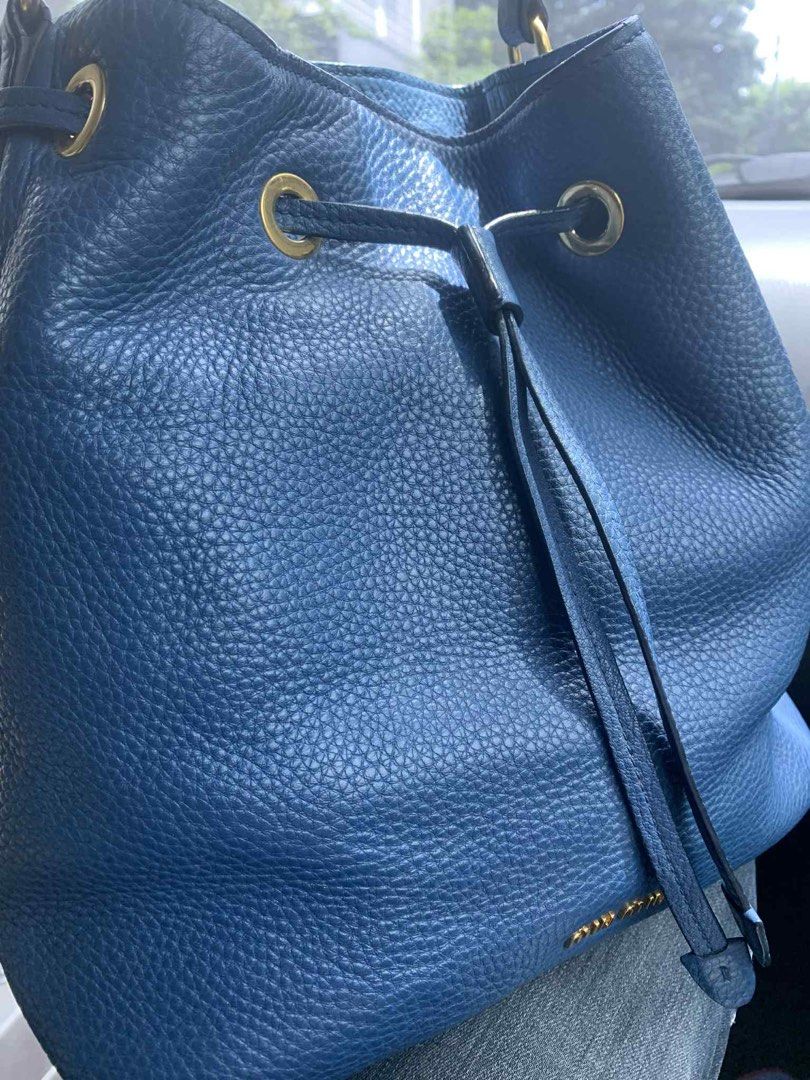 [AUTHENTIC] Miu Miu Blue Shoulder Bag (Category: Luxury Bags & Wallets) located in San Juan City. Submitted by denisegoesshopping (Listing ID 1380618049, Image 2). Description: Selling my authentic Miu Miu shoulder bag. No flaws, only signs of usage .