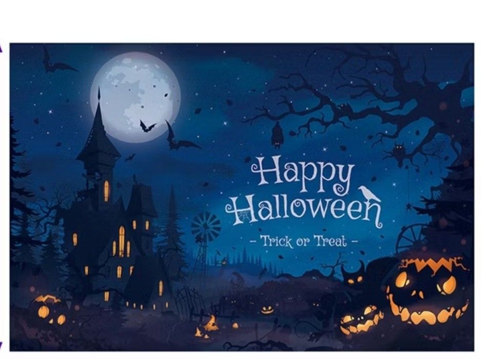 BIG HALLOWEEN BACKDROP BANNER (CLOTH TYPE) (Category: Occasions & Party Supplies) located in Mandaluyong City. Submitted by kookiejoyz (Listing ID 1393862974, Image 3). Description: FOR SALE: BIG HALLOWEEN BACKDROP BANNER SIZE: 150CM X 100CM MATERIAL: POLYESTER CLOTH NOTE: REUSABLE HAND WASHABLE WE ALSO HAVE BIG HALLOWEEN FOIL BALLOON FOR INQUIRY AND ORDER KINDLY DM ME *MOP is thru Gcash or COD (thru lalamove pabili) *Delivery is thru lalamove or