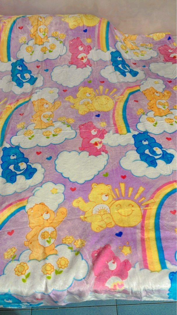 Care bears blanket (Category: Bedding & Towels) located in Caloocan City. Submitted by Gucci00021 (Listing ID 1393874285, Image 2). Description: Care bears blanket fluffy Lavender Violet (SOLD) Pink w tag(SOLD) .