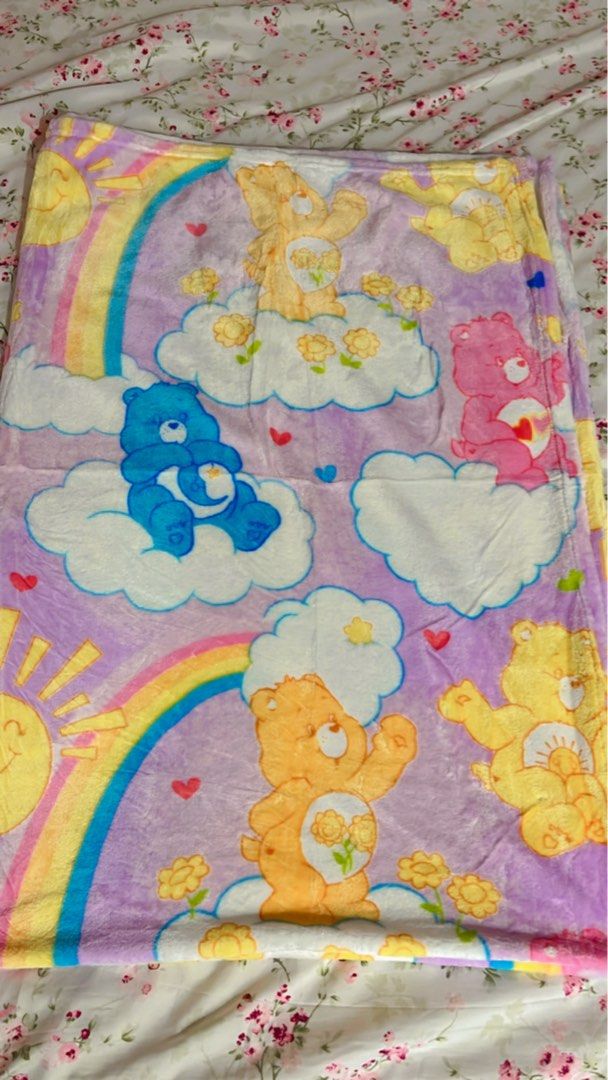 Care bears blanket (Category: Bedding & Towels) located in Caloocan City. Submitted by Gucci00021 (Listing ID 1393874285, Image 3). Description: Care bears blanket fluffy Lavender Violet (SOLD) Pink w tag(SOLD) .