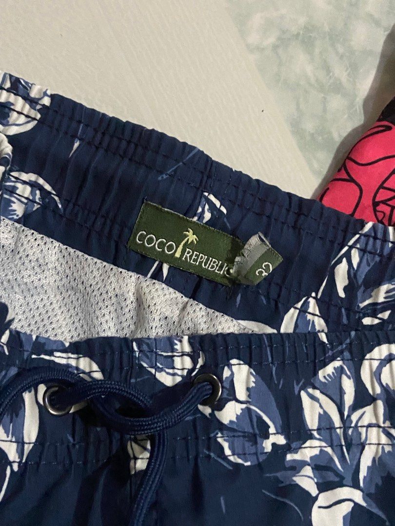 Coco Republic Shorts (Category: Shorts) located in Manila. Submitted by acethriftstop (Listing ID 1393990202, Image 3). Description: Beach Shorts 200 as pack Blue Waist 36 Length 15 Pink Waist: free Length 16.