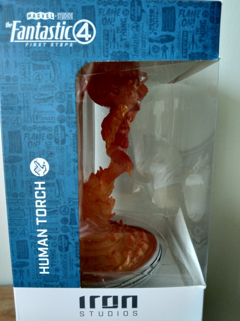 Fantastic 4 Human Torch (Category: Figurines & Statues) located in Manila. Submitted by treasurepile (Listing ID 1393840456, Image 3). Description: Iron Studios Fantastic 4 Human Torch - opened just for inspection purposes only - lights up - batteries not included.
