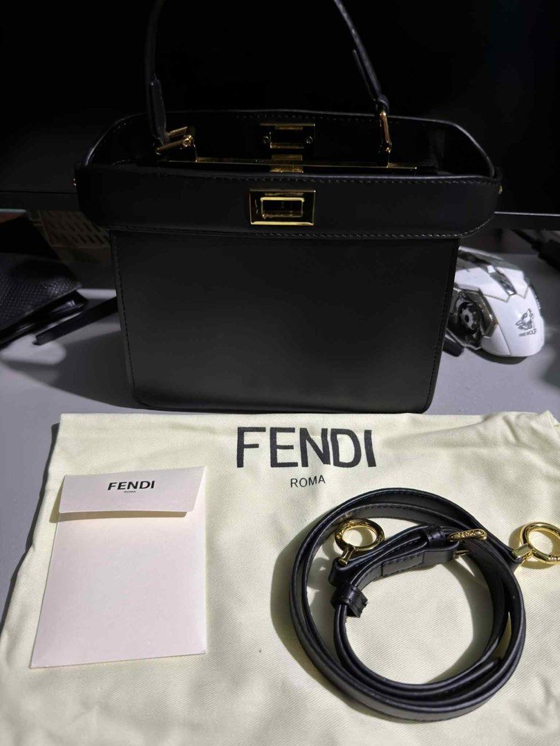 Fendi Peekaboo Mini (Category: Luxury Bags & Wallets) located in Cabuyao City. Submitted by gerliecloset20243 (Listing ID 1393822481, Image 3). Description: Brand: Fending❤️ Color: Black Size: Small Condition: Good as new minor flaws scratch lang po sa hardware❤️ Coded:✅ (pls pm me for info) Avail: COD/COP/Lala/ jandtehh Pm nalang kayo mga sissy!! Onsale na po ito with last price pa❤️❤️❤️ .