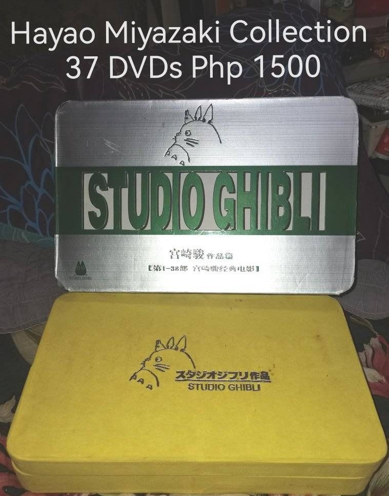 Ghibli Studio Hayao Miyazaki Collection (Category: CDs & DVDs) located in Los Banos. Submitted by princessbotique (Listing ID 1393934168, Image 2). Description: Ghibli Studio Hayao Miyazaki Collection 37 pcs DVDs for sale Php 1500 Preloved As is See pix for price and details First come First Serve Please add shipping fee From Los Banos Laguna Meetups per arrangement MOP GCash first to pay basis No reservations No COD No checkout PM MY PAGE if int
