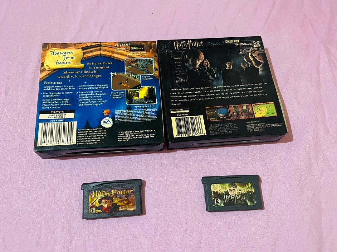 Harry Potter GBA games bundle (Category: Nintendo) located in Legazpi City. Submitted by pink_moonlight (Listing ID 1393943041, Image 2). Description: Not sure if legit or bootleg. Untested as well..