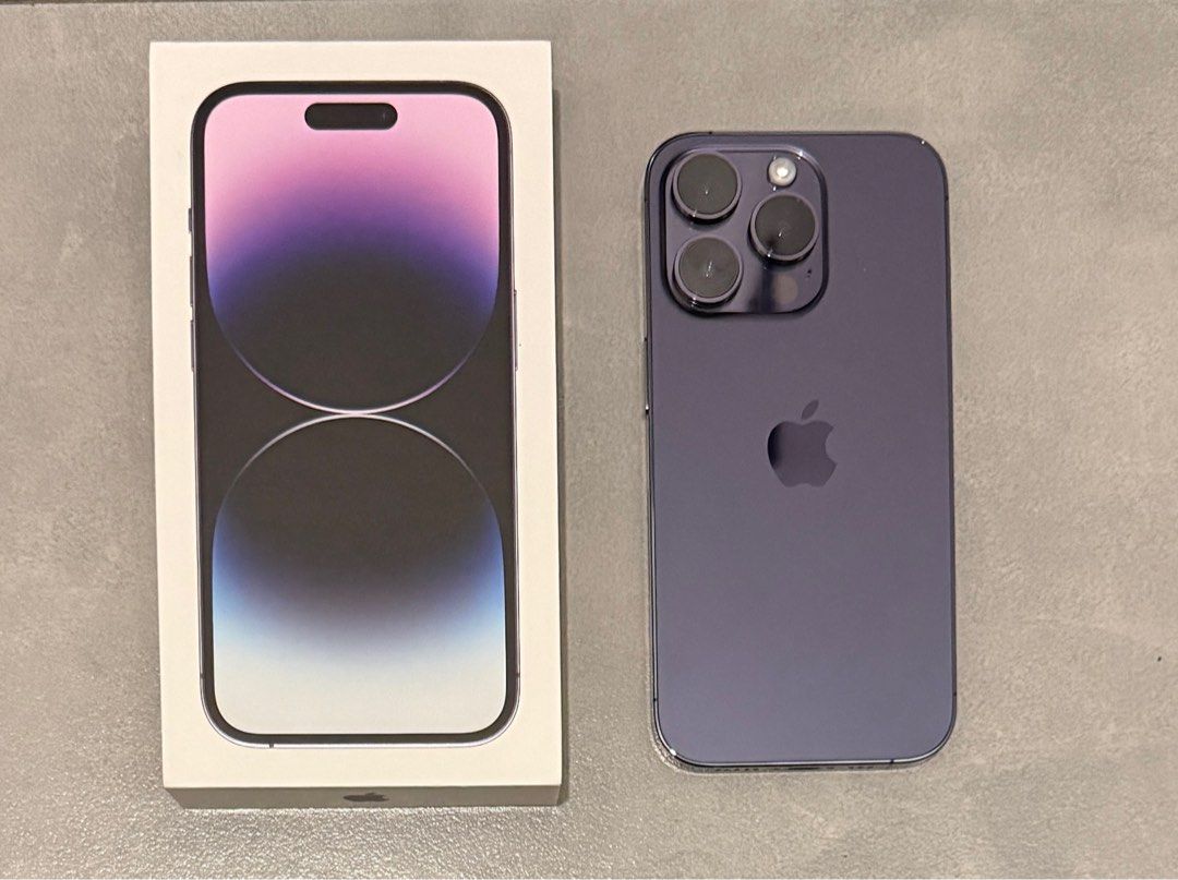 iPhone 14 Pro - Deep Purple, 1 TB (E-Sim only, US Version) (Category: iPhone 14 Series) located in Manila. Submitted by nochu901 (Listing ID 1393851215, Image 1). Description: iPhone 14 Pro Deep Purple 1 Tb 99% Smooth, No issues E-Sim Only, US Version Open-line 74% Battery Health Inclusions: Original Lightning Cable - Used Once, Box, Free Cases & Matte Screen Protector RFS: Ugraded Meet-ups only (UP Town Center, Trinoma, Vertis North).
