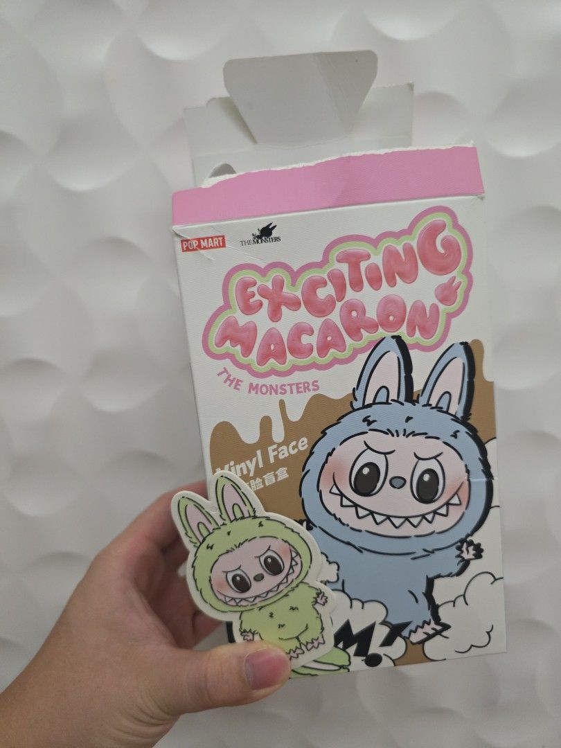 [LABUBU] POPMART 正品 Labubu 1.0 Macaron 馬卡龍 企企 青色 綠色 Green Grape 盲盒, 興趣及 ...