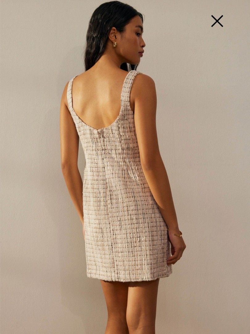 marilyn embellished mini dress in gold Marbella Sequin Embellished Scoop Neck Ruffle Hem Mini Dress Gold