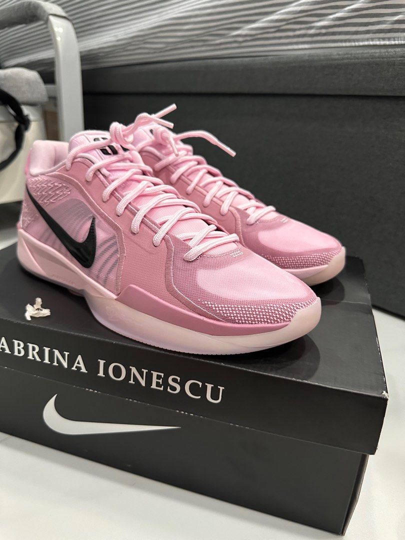 Sabrina Ionescu basketball shoes in pink color, showcasing the unique design and style