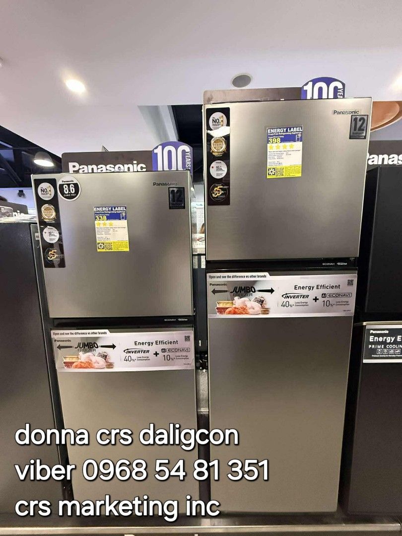 Panasonic refrigerator (Category: Refrigerators and Freezers) located in Manila. Submitted by donnasagao03665 (Listing ID 1393955812, Image 2). Description: 💙 PANASONIC REF / PANASONIC TWO DOOR / PANASONIC REFRIGERATOR NO FROST INVERTER 💙 NR-BP242VS 8.6 - 17,400 NR-BP272VS 9.5 - 20,500 NR-BP292VS 10.4 - 21,200 NR-BP242VD 8.6 - 18,900 NR-BP272VD 9.5 - 21,000 NR-BP292VD 10.4 - 23,000 NR-TL351BPKP 11.3 - 28,300 NR-TL381BPKP 12.9 - 30,200 NR-TX461C