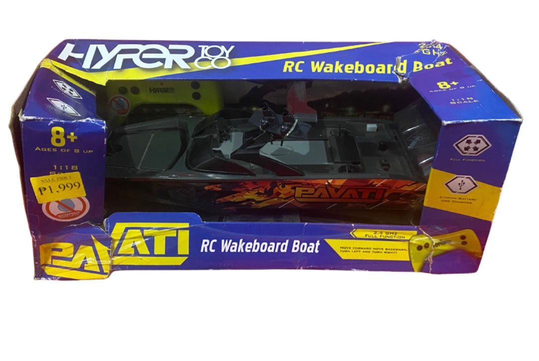 PAVATI RC WAKEBOARD BOAT I:18 SCALE (Category: Water Sports) located in Imus. Submitted by mmplaza72322431 (Listing ID 1393832463, Image 1). Description: PAVATI RC WAKEBOARD BOAT I:18 SCALE ORIG PRICE 1,999 - SALE PRICE 1000 2 UNITS AVAILABLE .