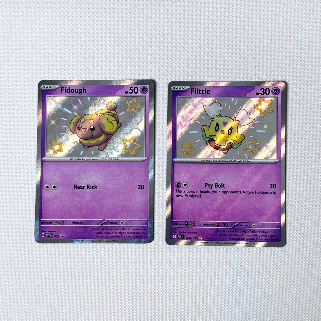Pokemon tcg Baby shiny Fidough and Flittle, Hobbies & Toys, Toys & Games on  Carousell