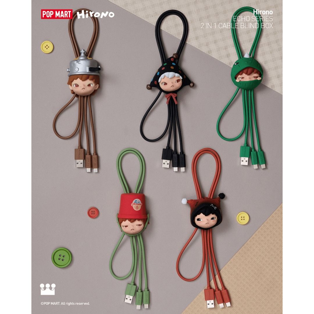 Pop Mart Hirono Echo Series 2 in 1 Cable (Category: Chargers & Cables) located in Valenzuela. Submitted by littlechopletsph (Listing ID 1393960621, Image 2). Description: P800 EACH / P750 EACH IF BUYING 3 OR MORE Eaten Get Lucky Soul Connection Hiding Behind You Knight [SOLD] Pieces of Memory - Opened to check the character MOP: Gcash/BPI MOD: J&T/SDD.