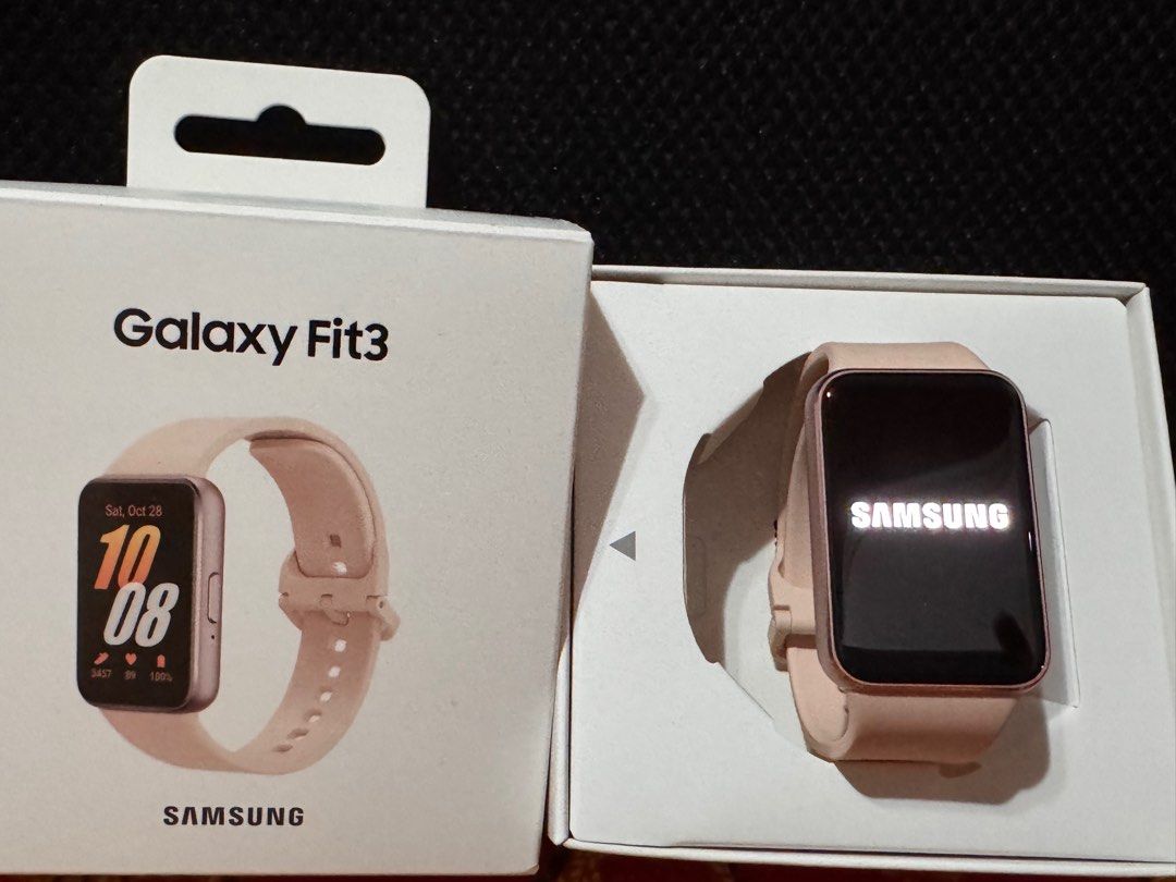 Samsung Galaxy Fit3 (Category: Wearables & Smart Watches) located in Bacoor. Submitted by 9gee9 (Listing ID 1393974541, Image 1). Description: FOR SALE (slightly negotiable): Brand new, unused Samsung Galaxy Fit3, Pink Gold - original box (opened only for inspection) ✅ What’s Included (for your listing) Watch unit (Galaxy Fit3) – brand new All original accessories (charger / cable / straps / documentation).