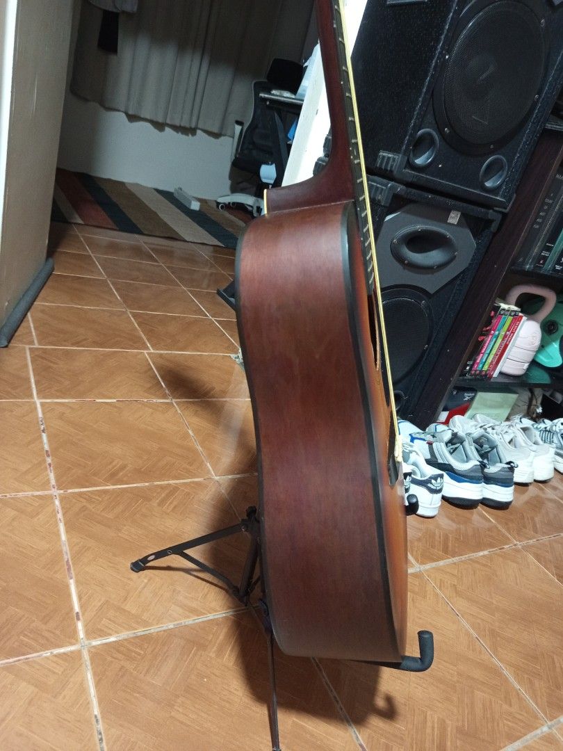 SISOUND ACOUSTIC GUITAR (Category: Musical Instruments) located in Quezon City. Submitted by dhingman47 (Listing ID 1393922768, Image 3). Description: SISOUND ACOUSTIC GUITAR 41 INCHES DREADNOUGHT SIZE Vintage made in Korea New string orphee g11 low action set up spruce top NATO wood side back black fret board & bridge pm lang mga Sir/madam.