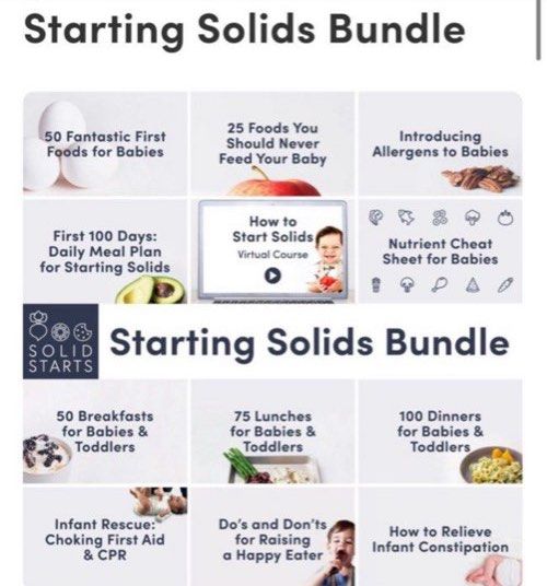 Solid Starts PDF Guide (Category: Weaning & Toddler Feeding) located in Singapore. Submitted by clearingbbstuff (Listing ID 1393821928, Image 1). Description: Starting solids bundle worth USD$99. Includes all PDF. Videos available at additional $10. It’s expensive to purchase on your own so happy to share it with other mummies at a fraction of the cost:) Very useful to learn how to prepare food for baby led weaning. https://solidstarts.com/downlo
