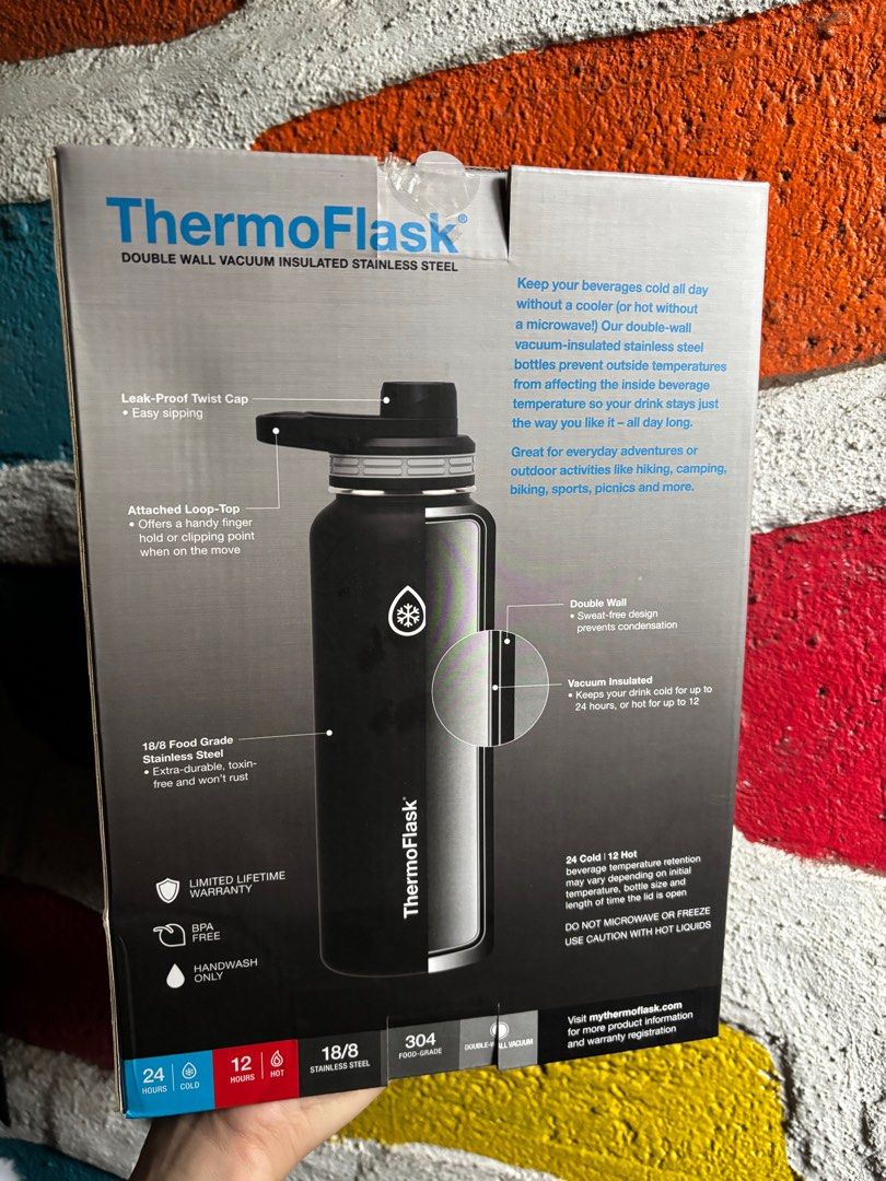 TermoFlask Insulated 40oz Tumbler 2-Pack (Category: Water Bottles & Tumblers) located in Manila. Submitted by lovedbymax (Listing ID 1393885157, Image 3). Description: ThermoFlask Double Wall Vacuum Insulated Stainless Steel Tumbler 2 Pcs 40oz, Black and Blue Brand New From 🇺🇸.