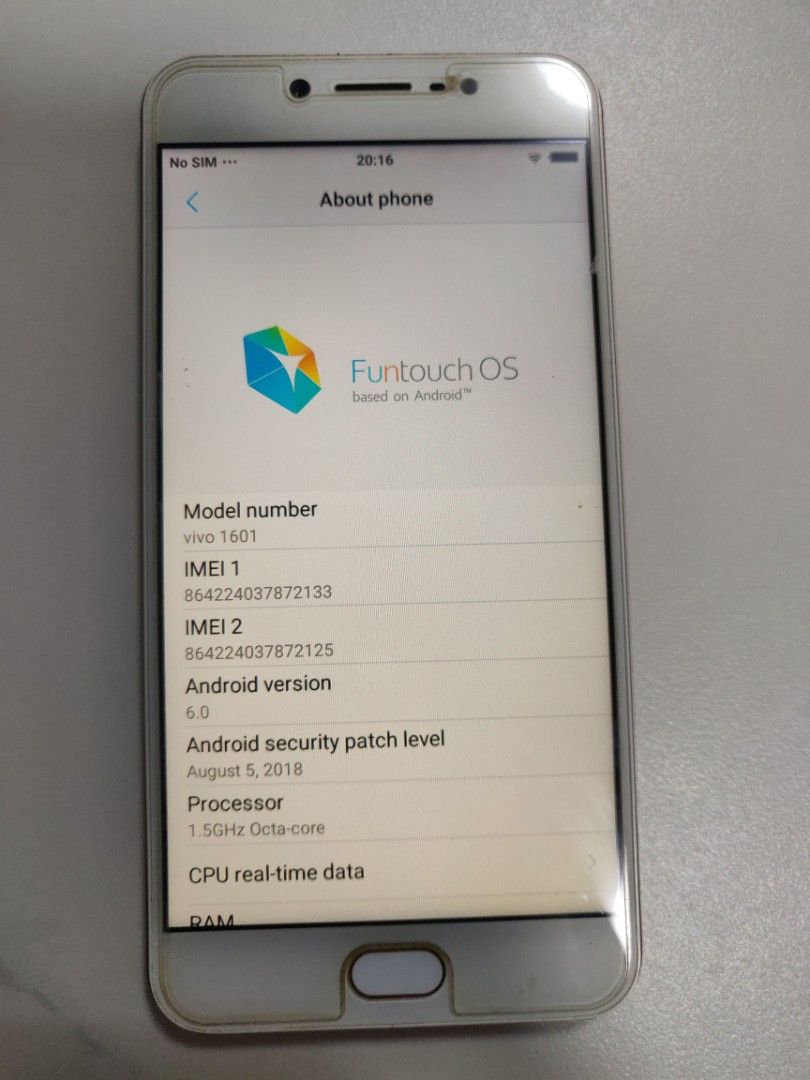 Vivo 1601 mobile phone (Category: Android Others) located in Manila. Submitted by pbum168 (Listing ID 1369542957, Image 3). Description: unit only location: condo at ermita manila.