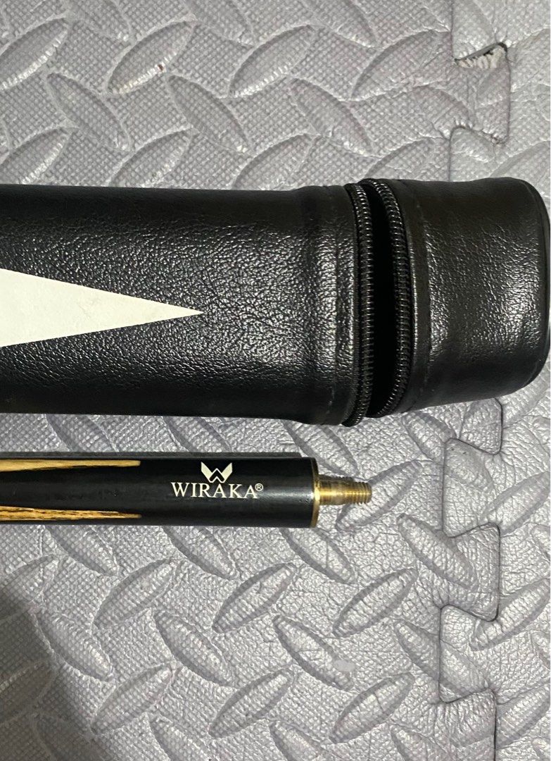 Wiraka pool cue stick (Category: Billiards and Bowling) located in Mandaluyong City. Submitted by aiztyle (Listing ID 1393865345, Image 3). Description: Wiraka Pool Cue Stick With casing/bag Excellent condition SALE 500 only.