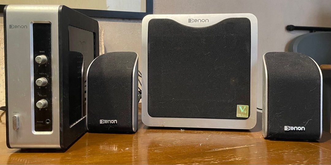 Xenon amplifier Speaker System w/ subwoofer (Category: Soundbars, Speakers & Amplifiers) located in Pasig City. Submitted by mamasfinds (Listing ID 1393840905, Image 2). Description: 4 pc V12 xenon speakers with amplifier and sub woofer..