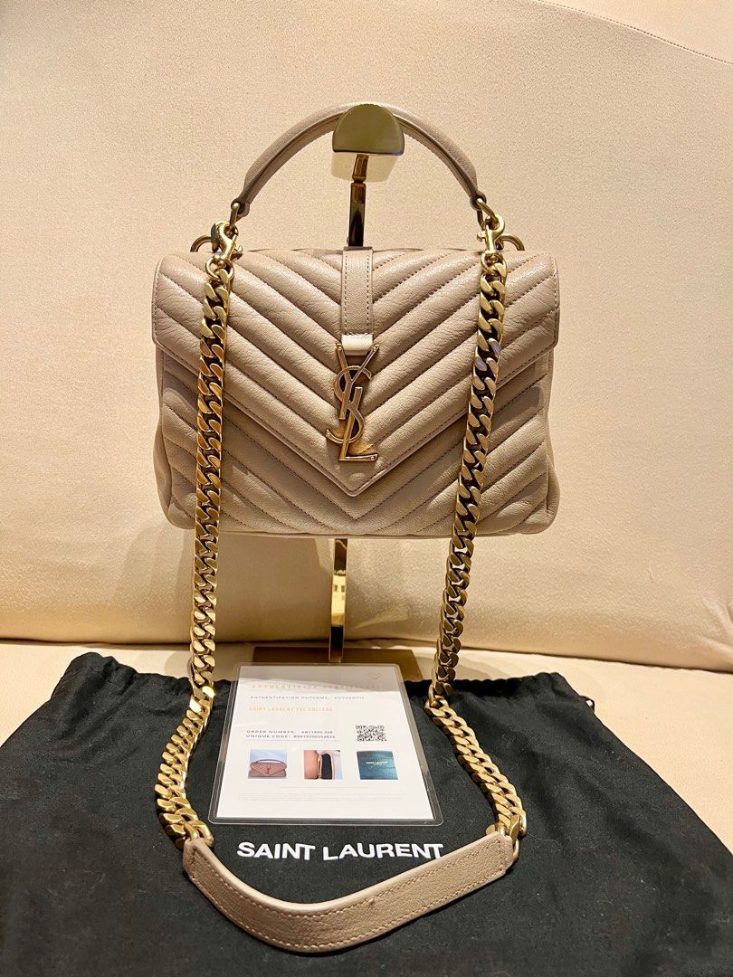 YSL College Medium Two-Way Bag Beige (Category: Luxury Bags & Wallets) located in Bacoor. Submitted by majezticos (Listing ID 1393975896, Image 1). Description: .