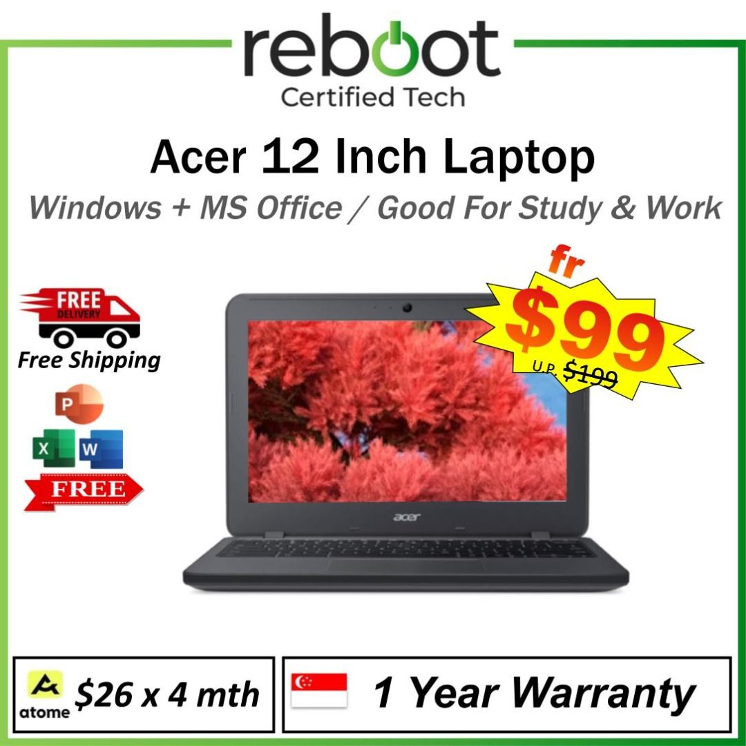 Acer 12 Inch Laptop - Compact Size - Good Condition - Win 11 + MS ...