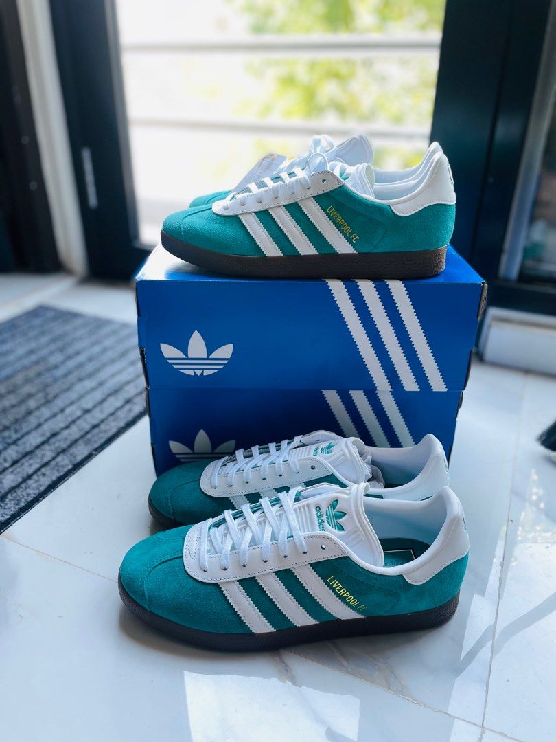 adidas gazelle silver green womens Limited edition Liverpool FC Mo Salah inspired red / white Adidas cust   Sneakcustomtrainers.com