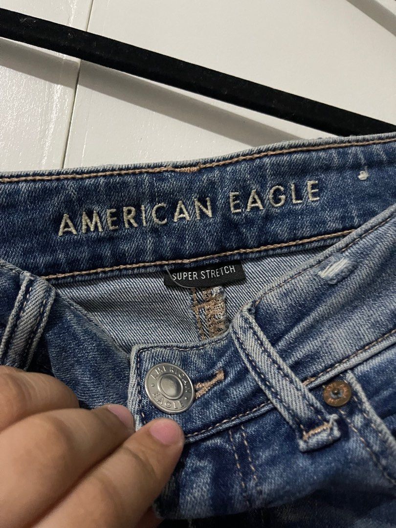 America eagle hw tattered shorts super stretch (Category: Shorts) located in Angeles City. Submitted by brainselle (Listing ID 1394198077, Image 2). Description: Size 26-28 Super stretchy and thick denim, nice when being worn Mod Jnt.