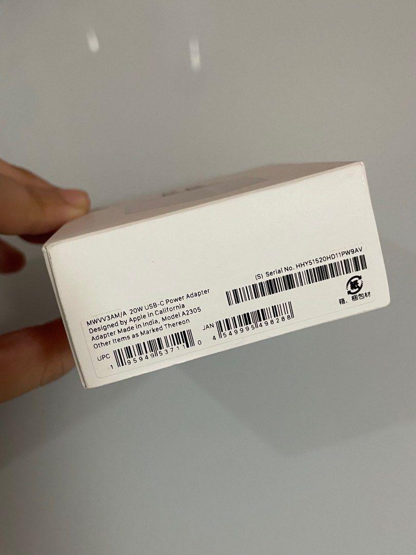 Apple USB-C 20W Power Adapter (Category: Chargers & Cables) located in Quezon City. Submitted by daiannic (Listing ID 1394108911, Image 3). Description: Apple USB-C 20W Power Adapter * P750 only * 100% authentic & brand new * with original box (same serial) * Location: QC * RFS: extra only .