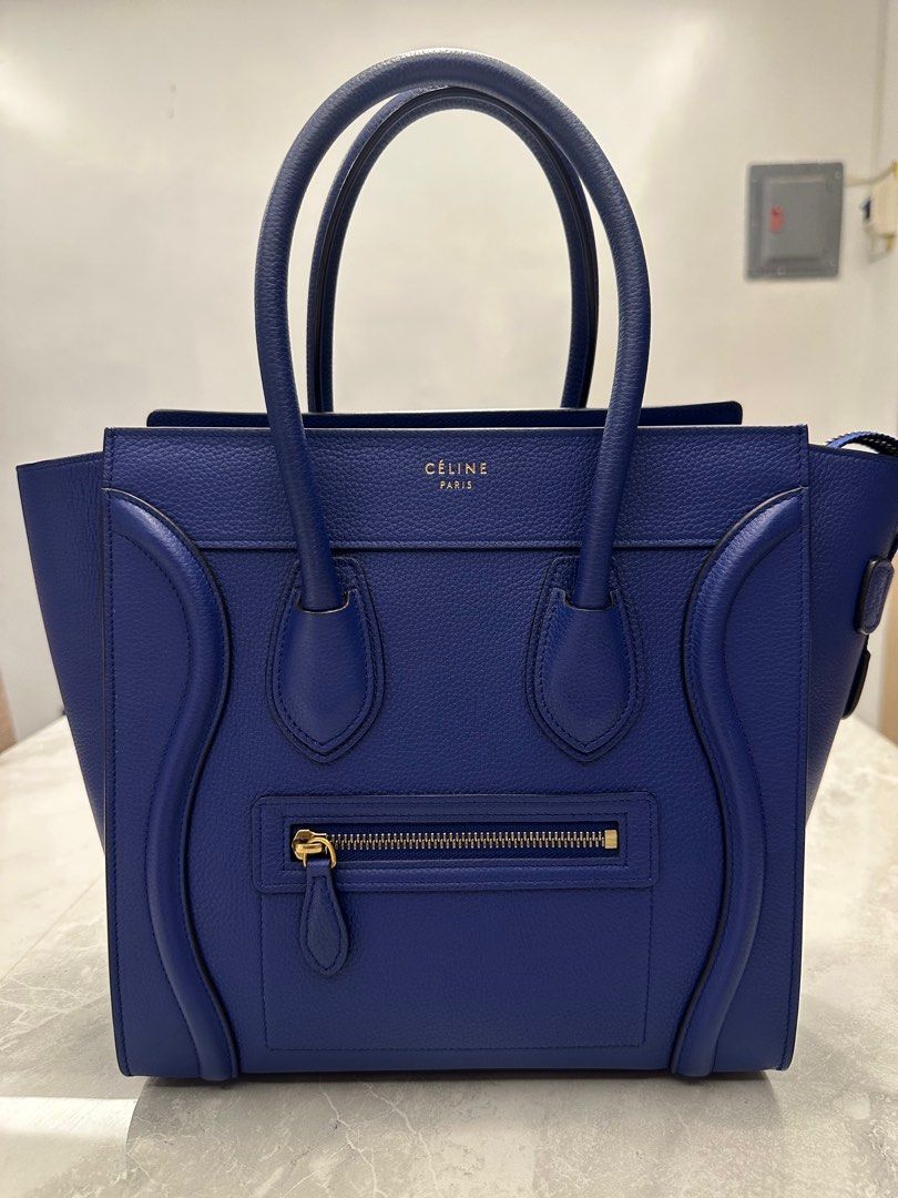 Celine Micro Luggage (Category: Luxury Bags & Wallets) located in Manila. Submitted by imdoct (Listing ID 1394153789, Image 2). Description: Authentic Drummed Leather Calfskin Royal Blue With Entrupy certificate .
