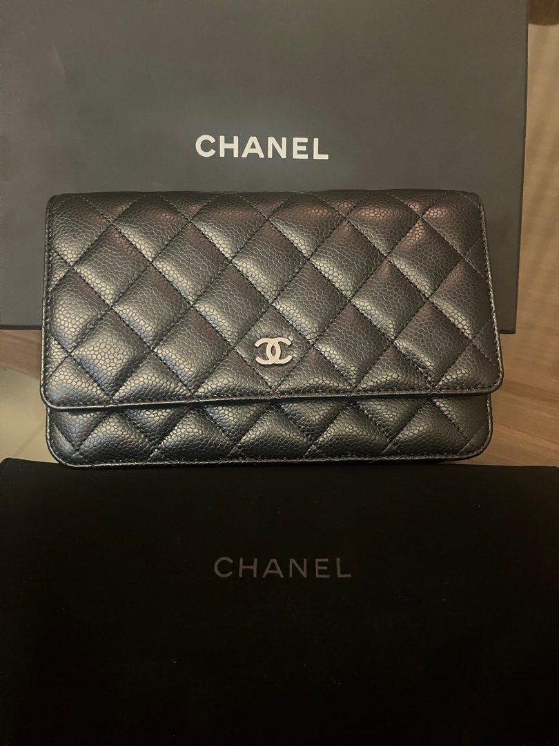Chanel Wallet On Chain SH (Category: Luxury Bags & Wallets) located in Las Pinas. Submitted by jemieee (Listing ID 1394143942, Image 2). Description: Chanel Wallet on Chain (WOC) Silver Hardware (microchipped) Selling my authentic Chanel WOC ✔️ Comes with complete set: • Receipt • Chanel paper bag • Box • Dust bag Perfect for everyday wear or special occasions – super versatile as crossbody, shoulder bag, or clutch! 💬 Feel free to chat if you ne