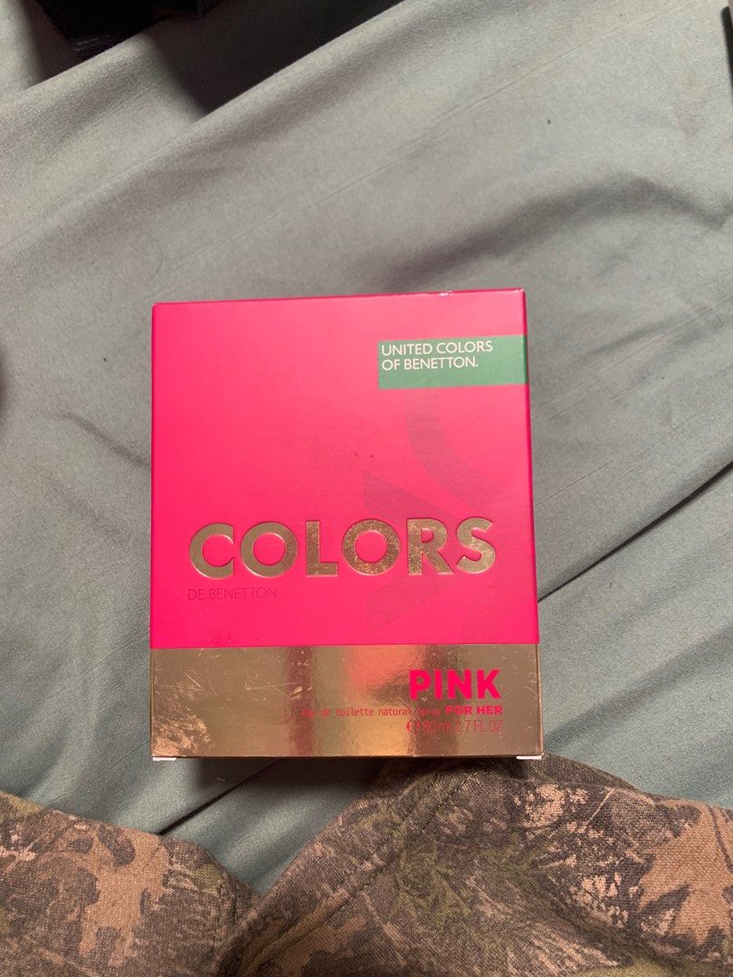 COLORS pink for HER fragrance (Category: Fragrance & Deodorants) located in Manila. Submitted by yenna88 (Listing ID 1394184201, Image 1). Description: - original - sprayed once to smell - old box - rfs: I don’t like rosy scents - can negotiate on price.