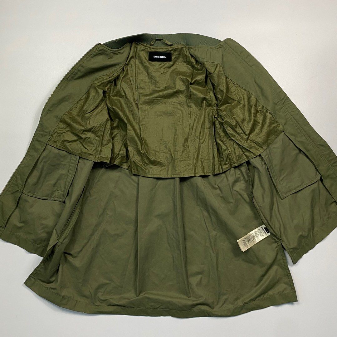 Diesel Vacation Forever Olive Longline Bomber (Category: Coats, Jackets and Outerwear) located in Cebu City. Submitted by nots0japan (Listing ID 1394131064, Image 2). Description: Excellent No major flaws Size tagged- Width - 18 Length - 30 Sleeve length- .