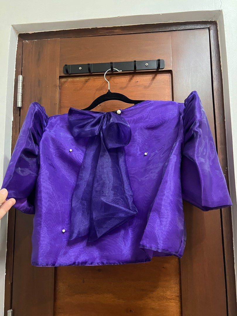 Filipiñana top with inner lining (Category: Others Tops) located in Paranaque City. Submitted by Sefff (Listing ID 1394079665, Image 2). Description: 📌 Used once 📌 with inner lining pati sa sleeves kaya hindi makati isuot 📌 fits small to medium size 📌 with pearl designs in fro nt and back 📌 with ribbon at the back 📌 selling low 📌 has some folds due to storage; needs a light itoning or steam 📌 RFS: it doesn’t fit me as I’m already a size l