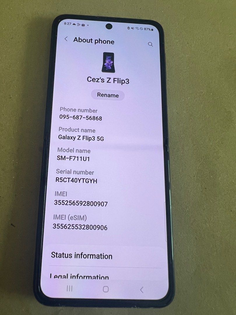Flip 3 5G Galaxy Z (Category: Samsung) located in Binangonan. Submitted by cecille_gz (Listing ID 1394014805, Image 1). Description: Not used all the time, using iphone for daily use.