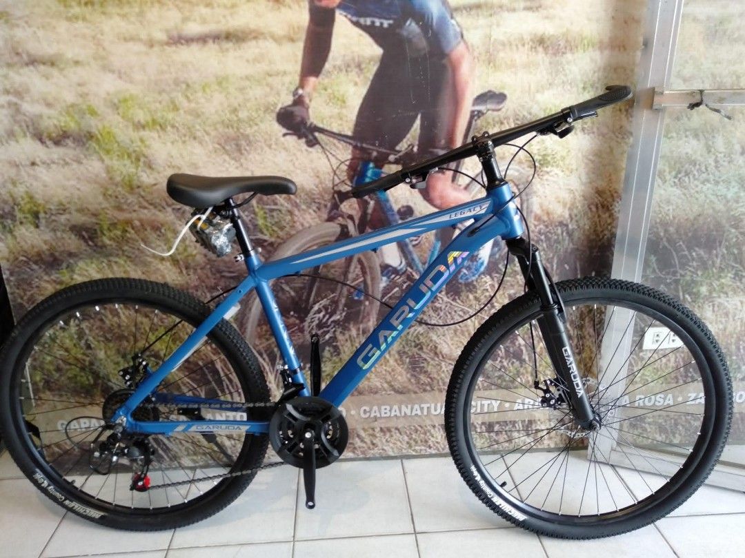 GARUDA LEGACY 3X8 ALLOY MTB 26ER (Category: Bicycles) located in Marikina City. Submitted by gemma_00 (Listing ID 1394124553, Image 1). Description: ONHAND‼️BUDGET MTB ALLOY 26ER MAGANDA NA QUALITY PA 😱👌 👉GARUDA LEGACY 3X8 ALLOY MTB 26ER ✅FREE ASSEMBLE 💥4,800 👌 AVAILABLE COLOR 🚲Dark blue 🚲Red SPECS: 👇👇👇 ▪️TIRE SIZE: 26ER ▪️Alloy Frame ▪️Reflectorize print ▪️Internal cabling ▪️Alloy Reflectorize rim ▪️Alloy stem ▪️3x8 (24speed) ▪️FD RD S